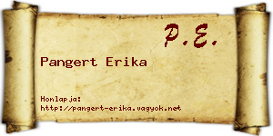 Pangert Erika névjegykártya